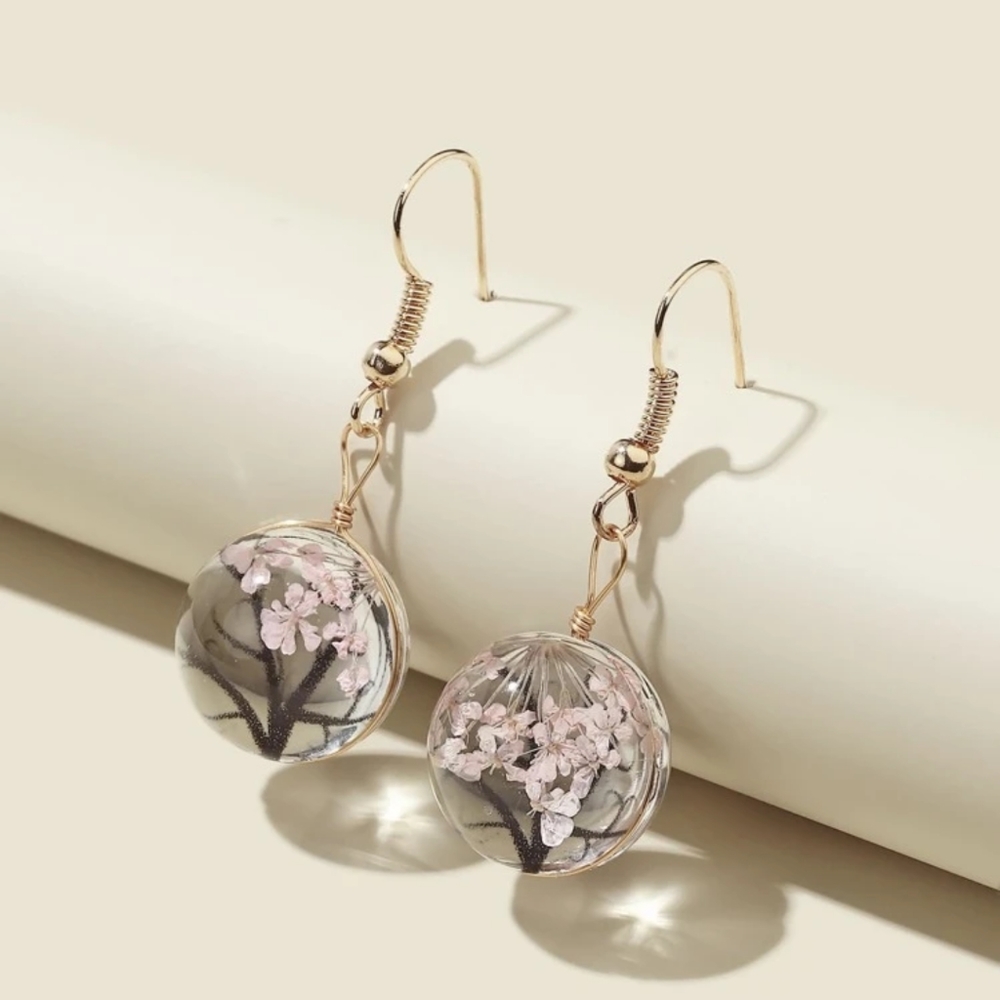 Floral resin earrings